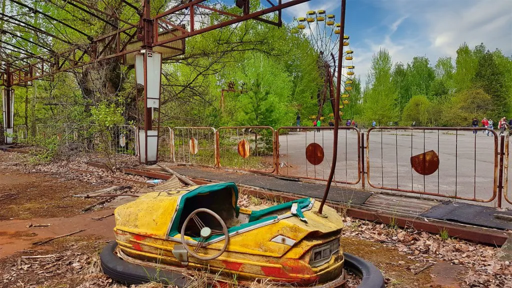 chernobyl pripyat funfair dodgems wheel image