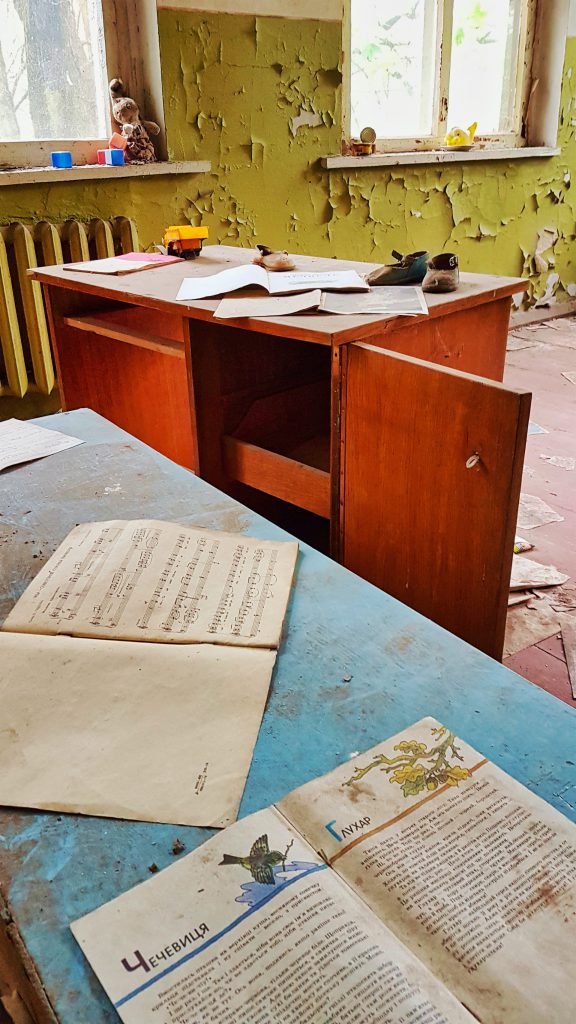 chernobyl schoolroom desk book