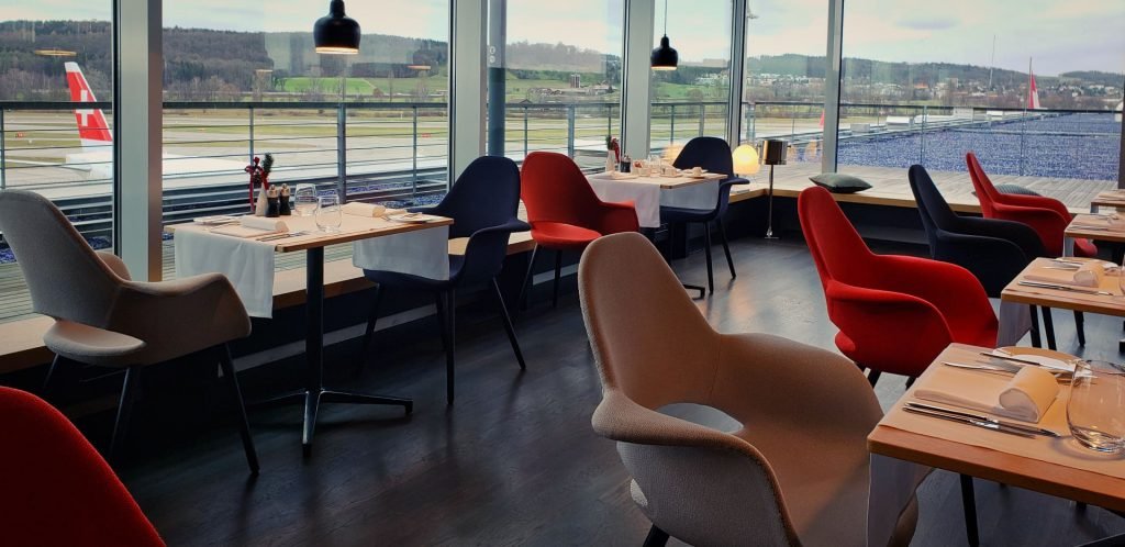 Swiss First Class Terminal Zurich dining area