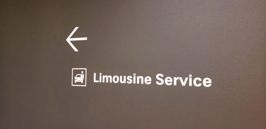 Swiss First Class Terminal Zurich limousine service sign