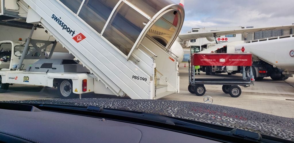 Swiss First Class Terminal Zurich limousine transfer arrival at aircraft