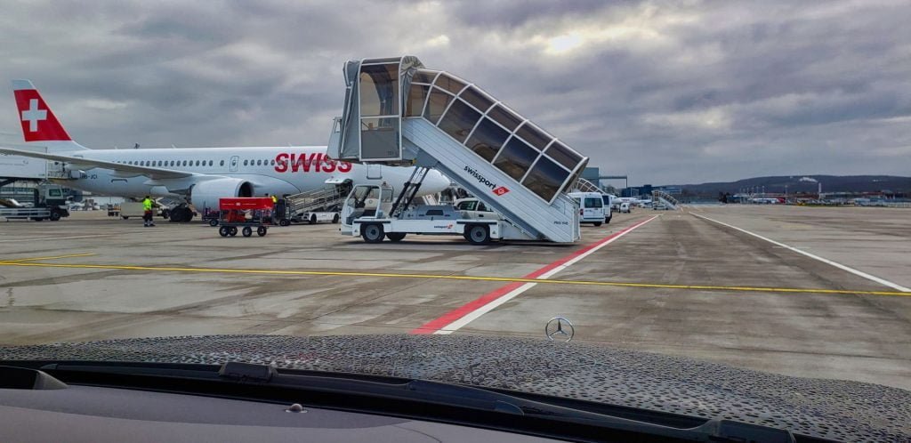 Swiss First Class Terminal Zurich limousine transfer to aircraft