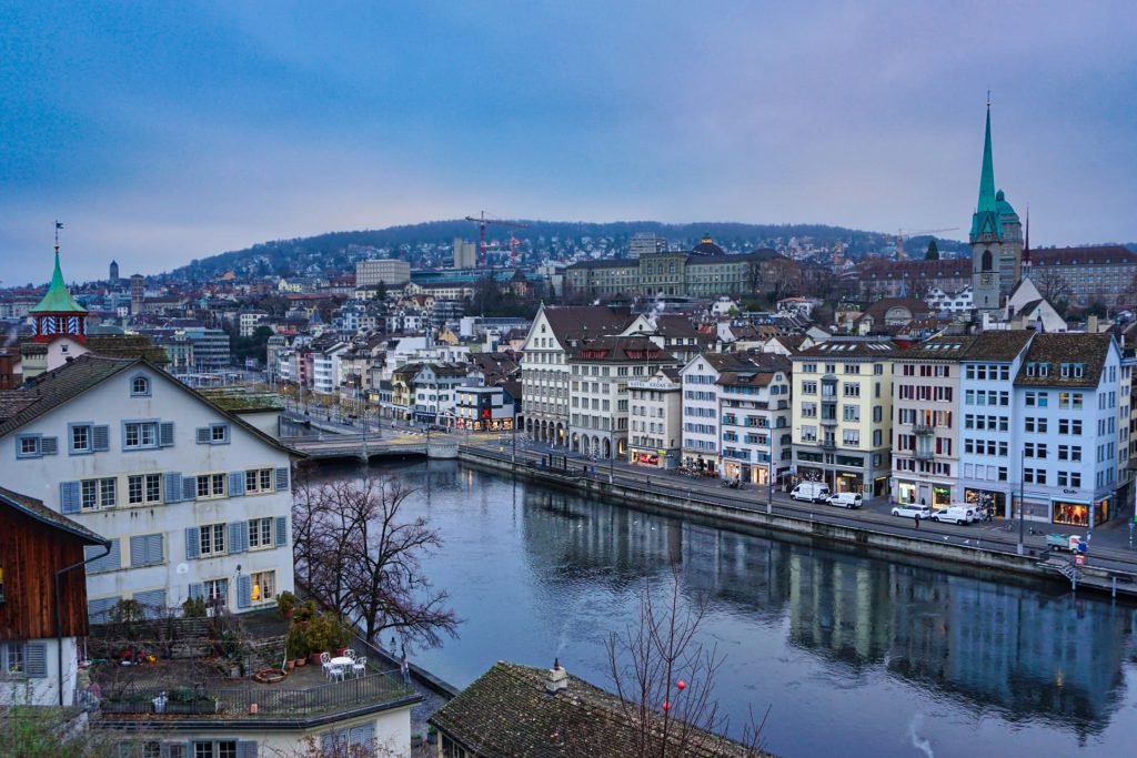 Zurich riverside buildings