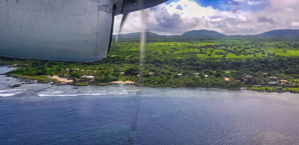 air vanuatu atr 42 view of tanna island from the air