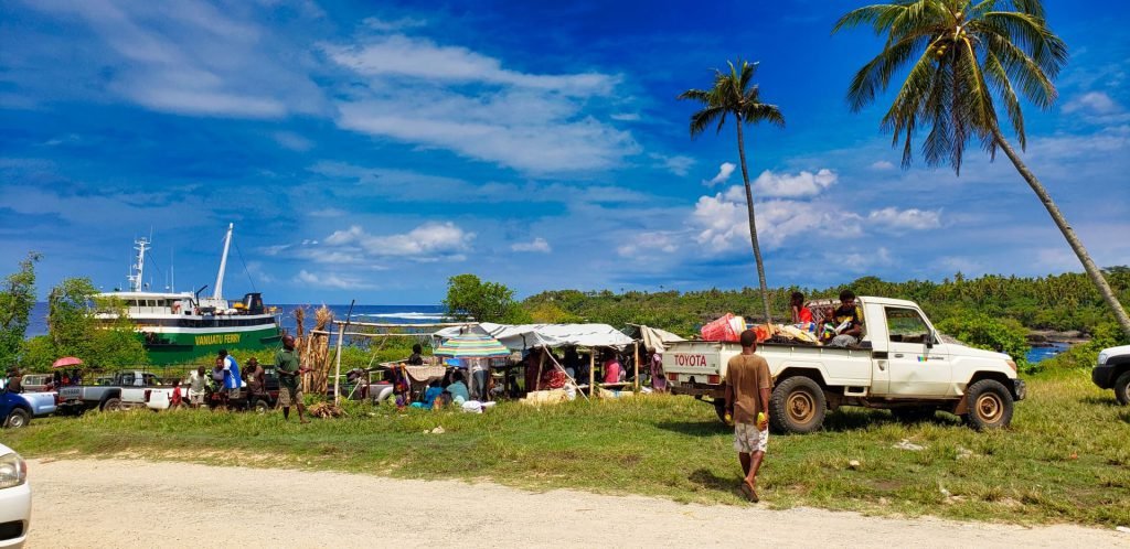 tanna island market at ferry port