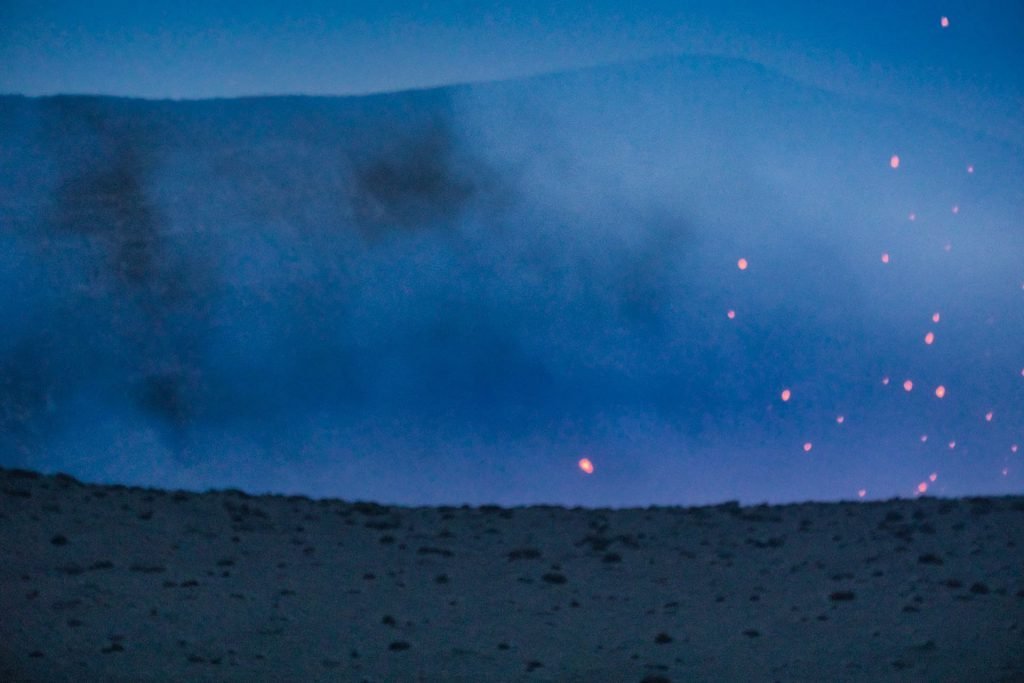 yasur volcano tanna vanuatu night lava bombs red