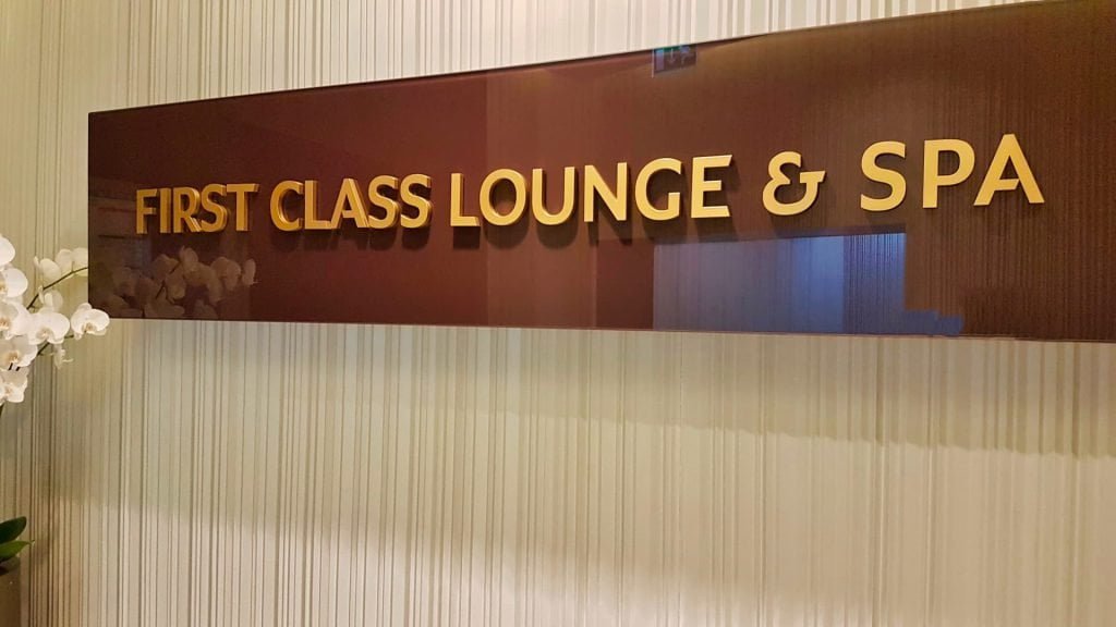 Etihad First Class Lounge Abu Dhabi Lounge Spa Sign