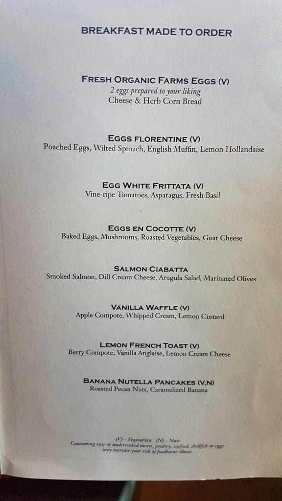Rosewood Abu Dhabi Breakfast Menu