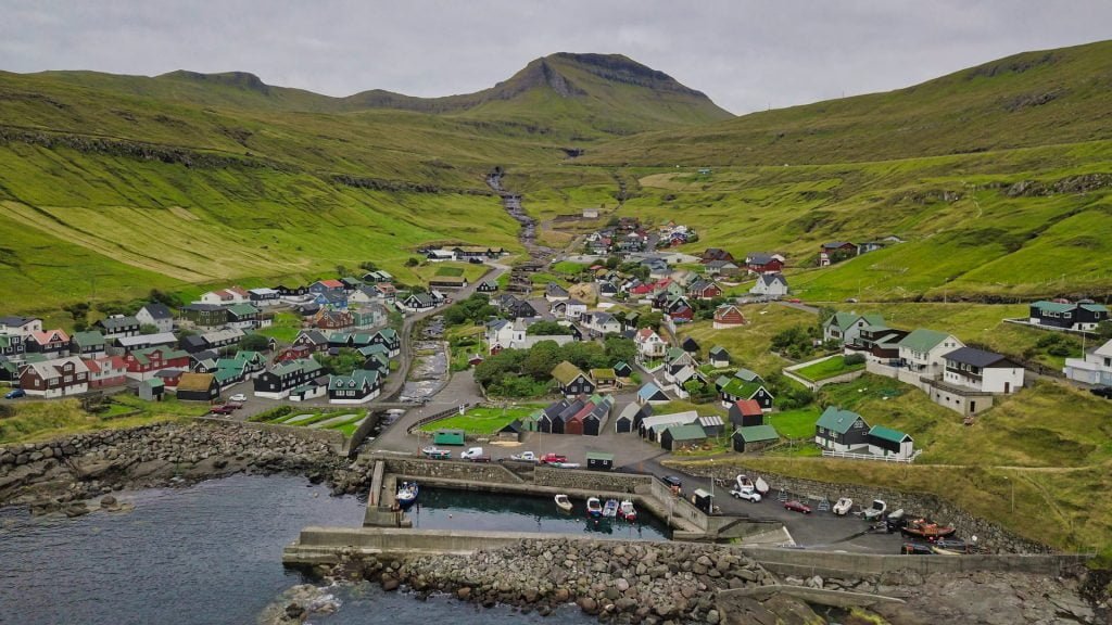 Faroe Islands Kvivik by Drone