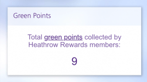Heathrow Rewards Green Points counter
